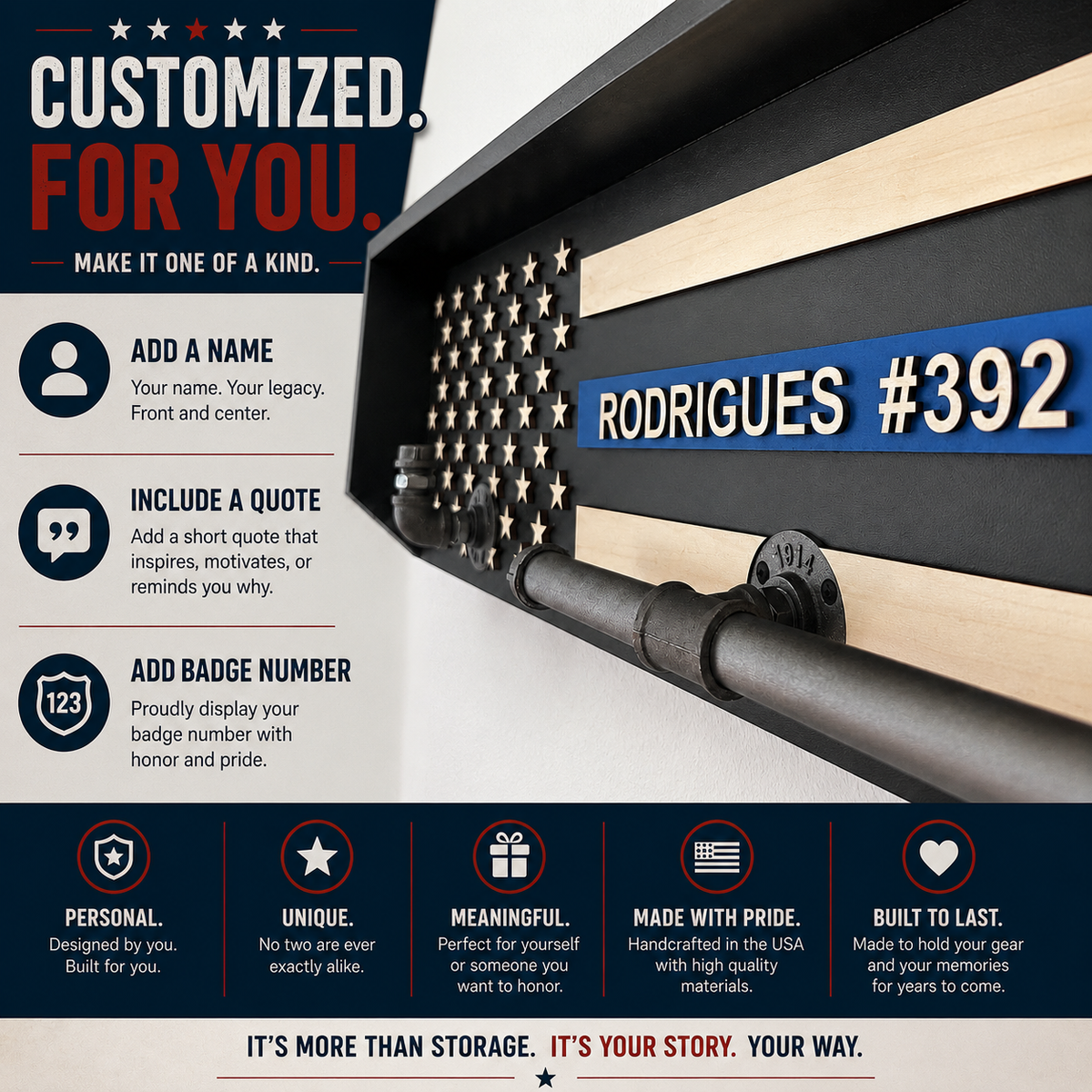 Liberty Line Gear Rack - Law Enforcement