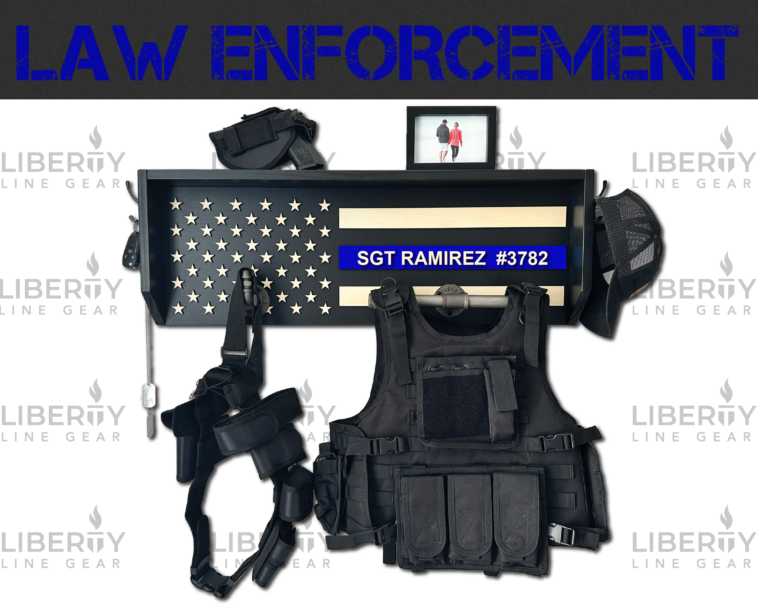 Blue Line Gear Rack Thin Blue Line Police Gear Rack – Liberty Line Gear