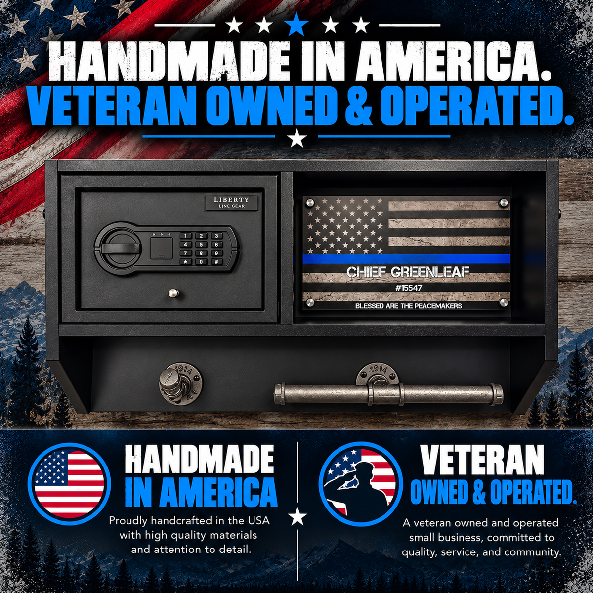 Personalized Police Gear Rack with Safe | Duty Vest & Belt Holder