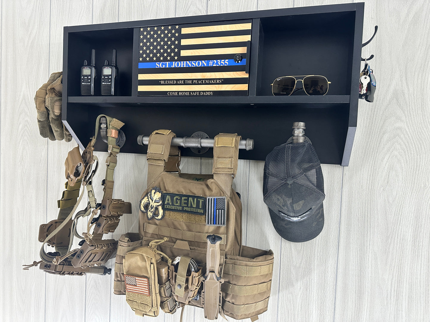 Hybrid Gear rack with lockbox integration FLAG WITH EAGLE