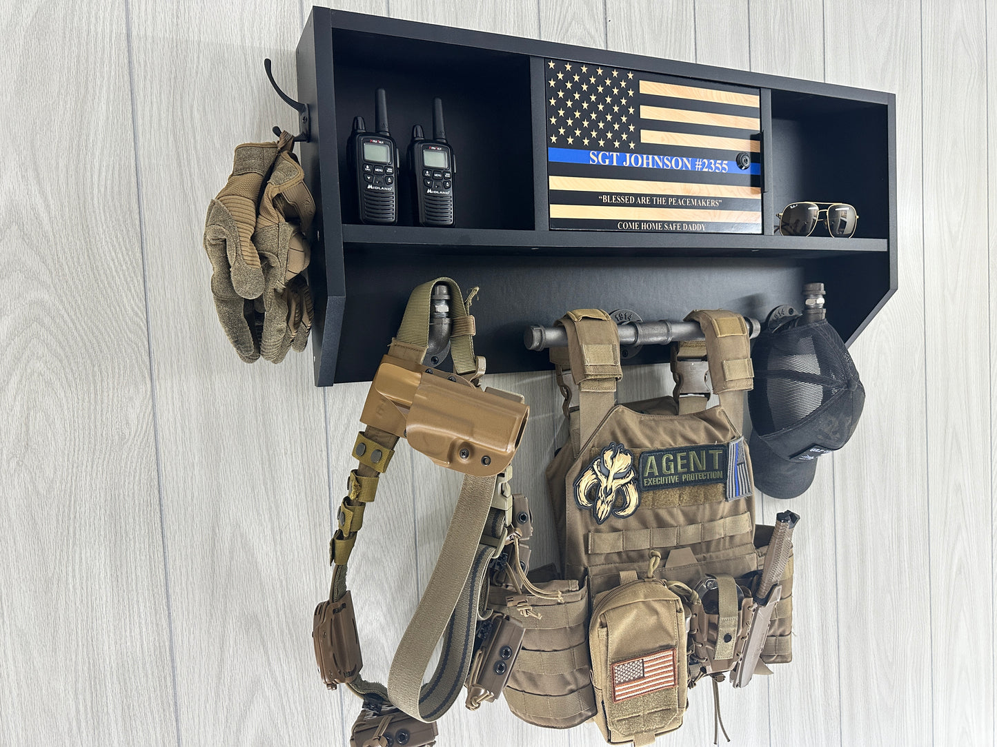 Hybrid Gear rack with lockbox integration FLAG WITH EAGLE