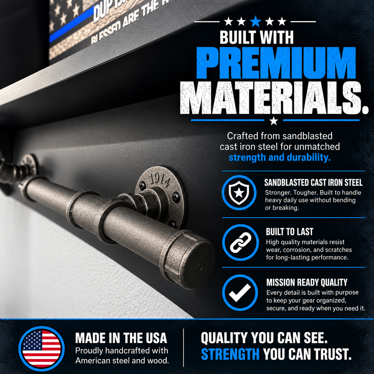 Personalized Police Gear Rack with Safe | Duty Vest & Belt Holder