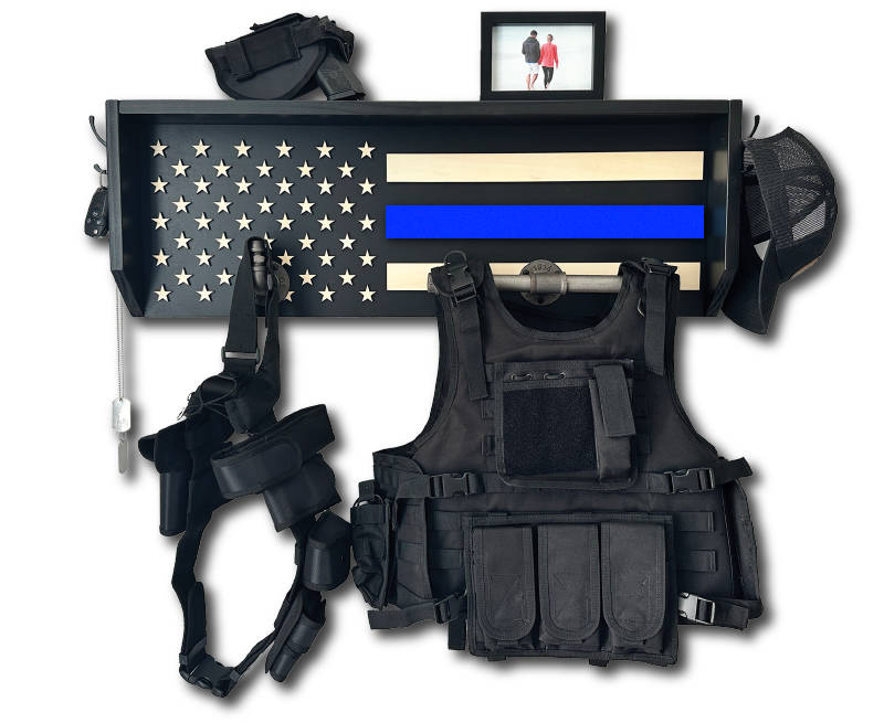 Blue Line Gear Rack Thin Blue Line Police Gear Rack – Liberty Line Gear