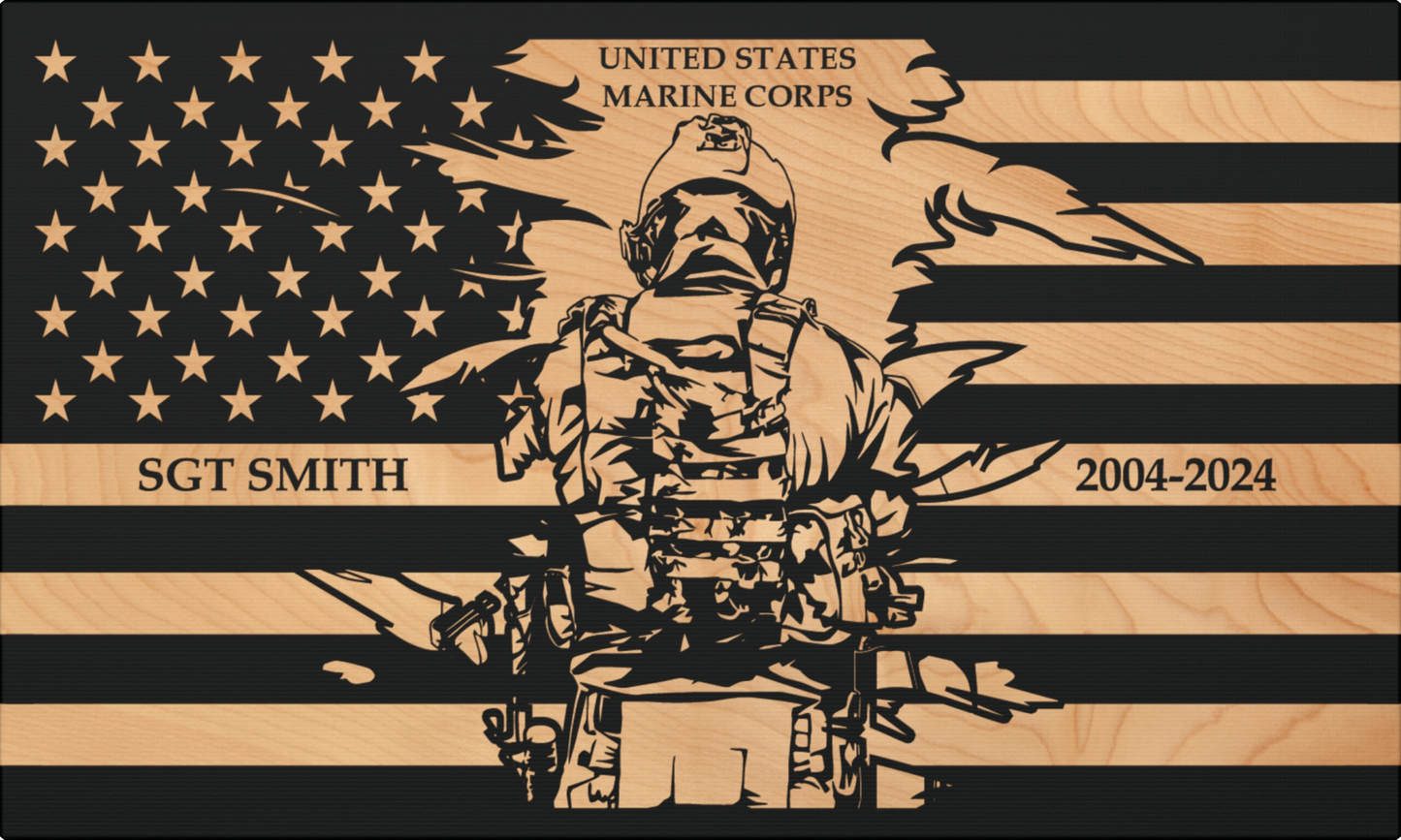 Personalized USMC flag