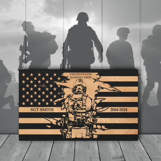 Personalized USMC flag